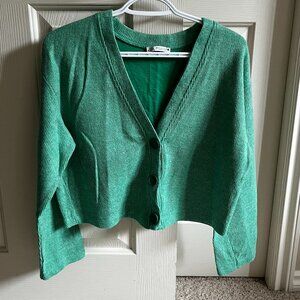 Zara Buttoned Up Knit Green Sweater